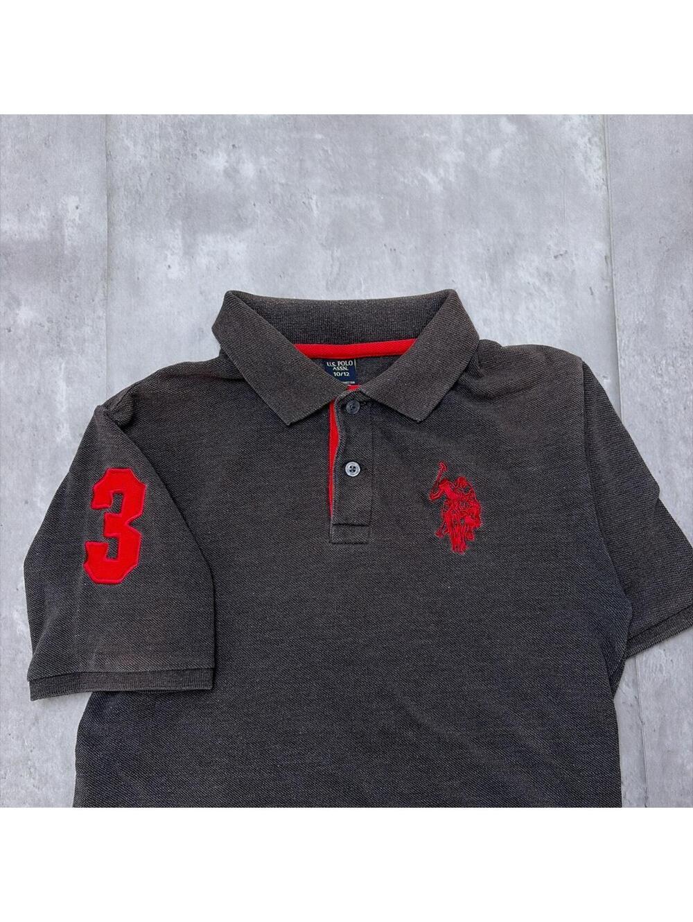Y2K Grey U.S. Polo Assn Grunge Skater Big Pony Polo Shirt - Picture 3 of 7